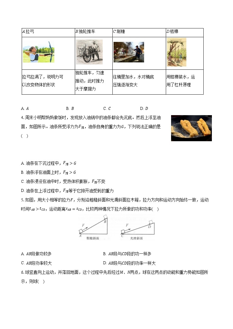 2022-2023学年广东实验中学荔湾学校八年级（下）质检物理试卷（5月份）（含解析）02