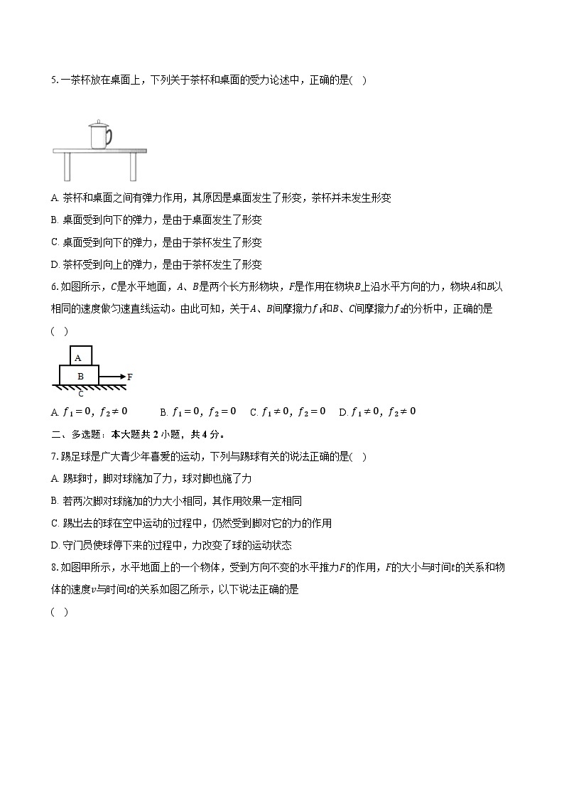 2022-2023学年河南省洛阳市洛龙区地矿双语学校八年级（下）第一次月考物理试卷（含解析）02