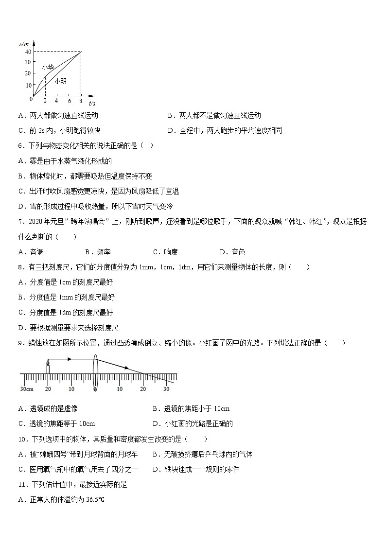 湖南省娄底新化县联考2023-2024学年八年级物理第一学期期末综合测试模拟试题含答案第2页