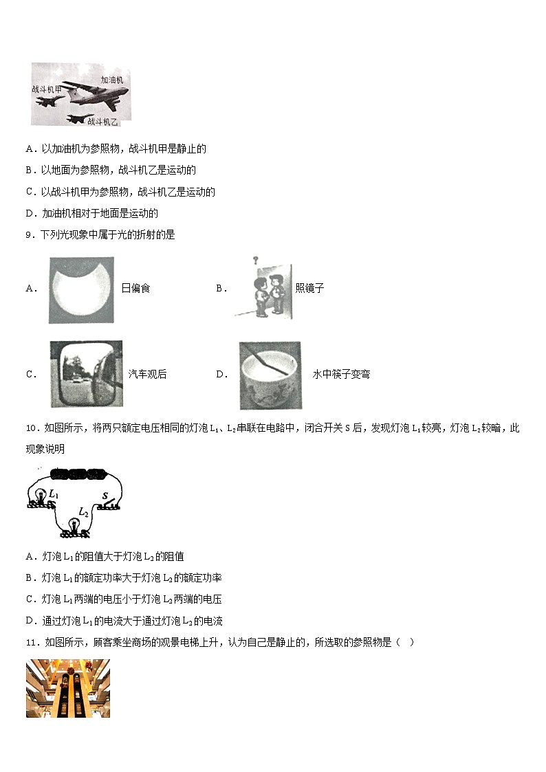 湖南省邵阳市新宁县2023-2024学年物理八年级第一学期期末达标检测试题含答案第3页