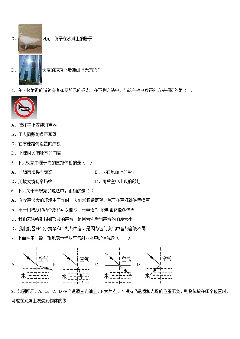 湖南长沙青竹湖2023-2024学年物理八上期末调研试题含答案第2页