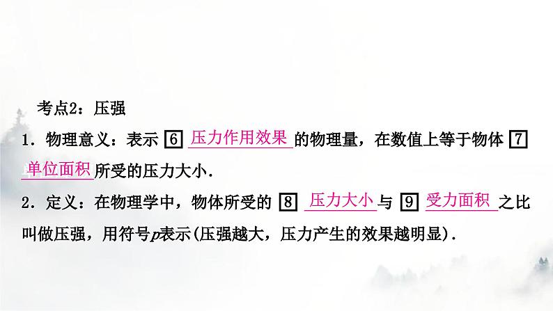 人教版中考物理复习二力学第9讲压强第1课时固体压强课件第5页
