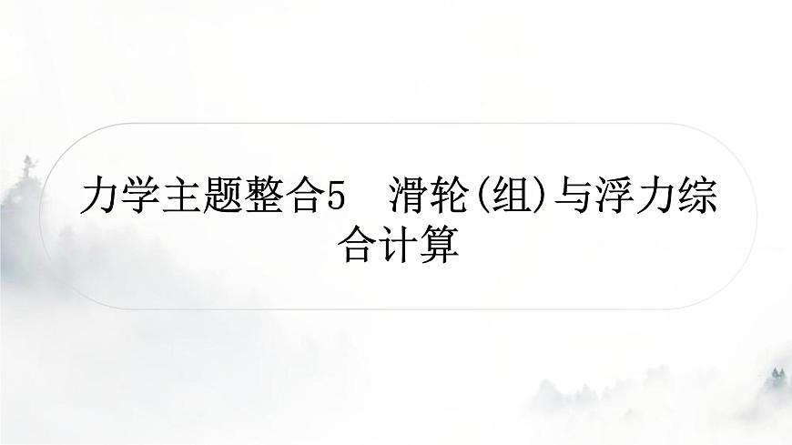 人教版中考物理復(fù)習(xí)力學(xué)主題整合5滑輪(組)與浮力綜合計(jì)算課件第1頁(yè)