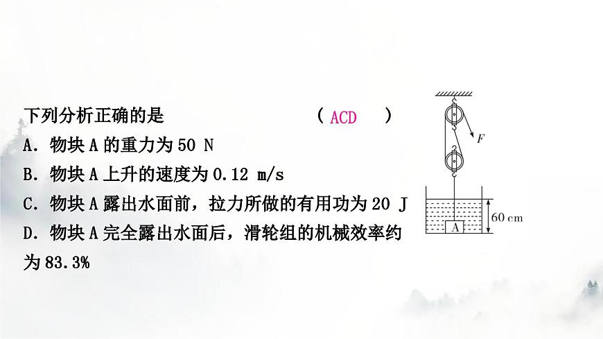人教版中考物理復(fù)習(xí)力學(xué)主題整合5滑輪(組)與浮力綜合計(jì)算課件第6頁(yè)