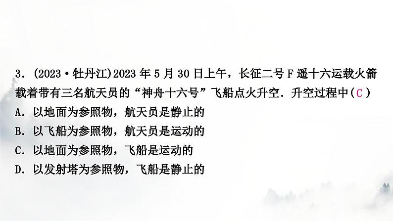 人教版中考物理复习二力学第6讲机械运动课件第4页
