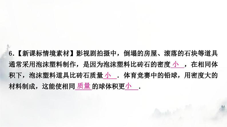 人教版中考物理复习二力学第7讲质量与密度课件第8页
