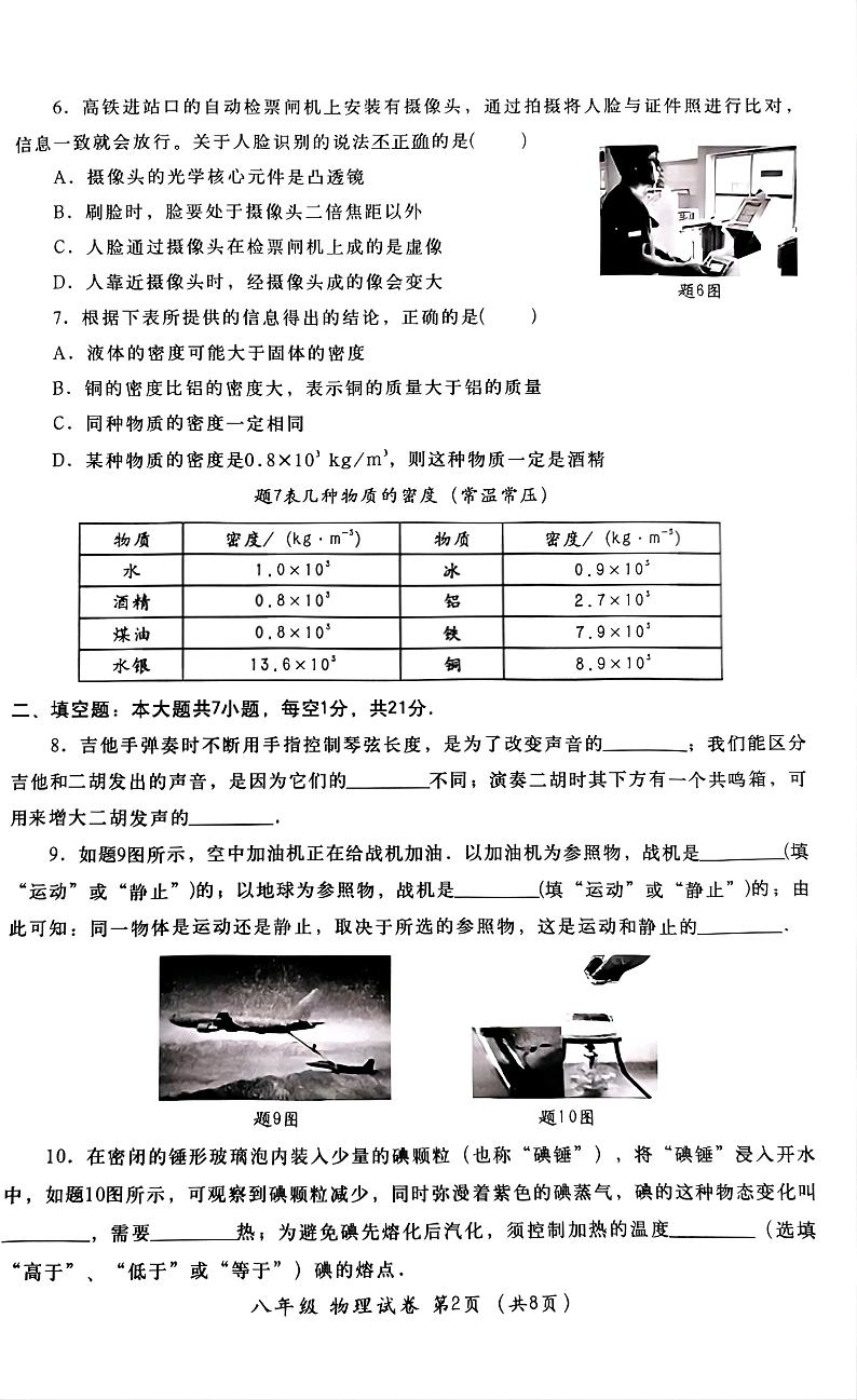 广东省汕头市金平区2023-2024学年八年级上学期1月期末物理试题第2页