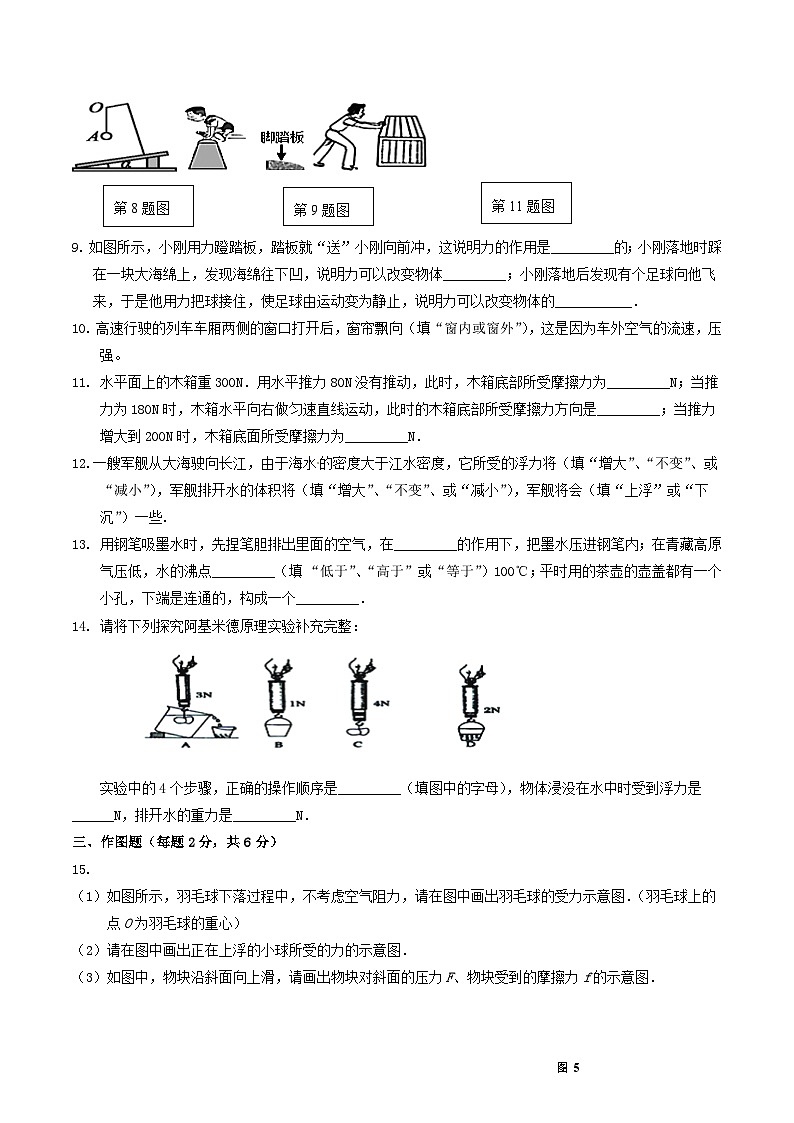 2020-2021学年广东省韶关市新丰县八年级下学期期中物理试题及答案第2页