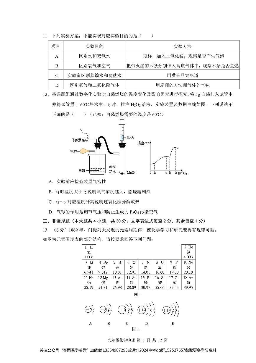 廣東省深圳市羅湖區(qū)羅湖五校2023—-2024學(xué)年九年級上學(xué)期11月期中物理?化學(xué)試題第3頁