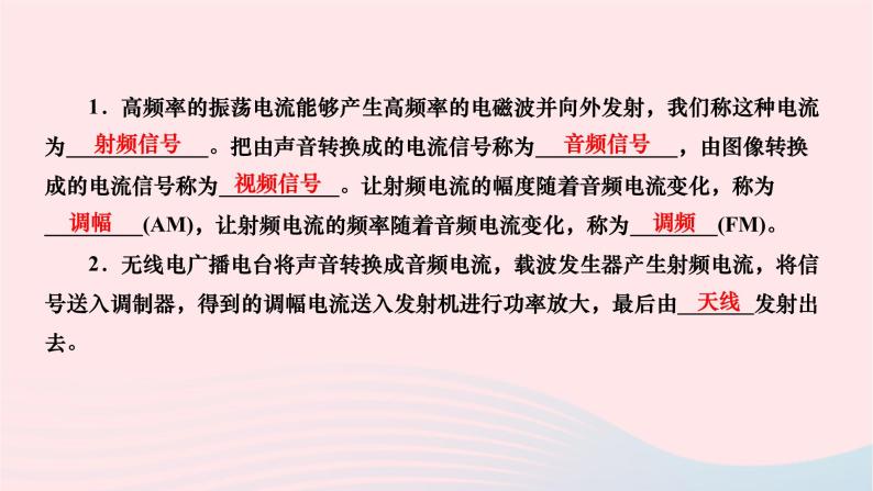 2024九年级物理下册第十五章怎样传递信息__通信技术简介15.2广播和电视作业课件新版北师大版03