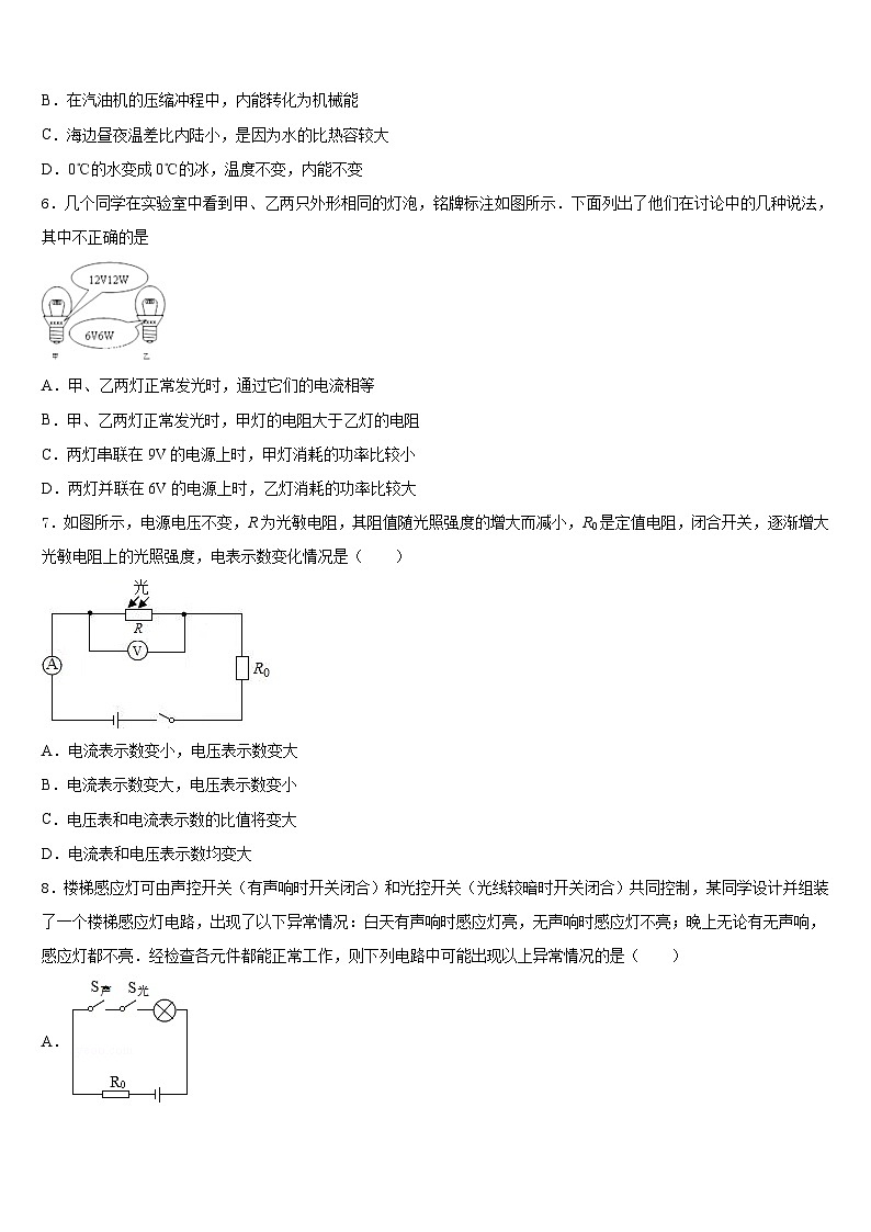 2023-2024学年广东省深圳市桃源中学九上物理期末联考模拟试题含答案第2页