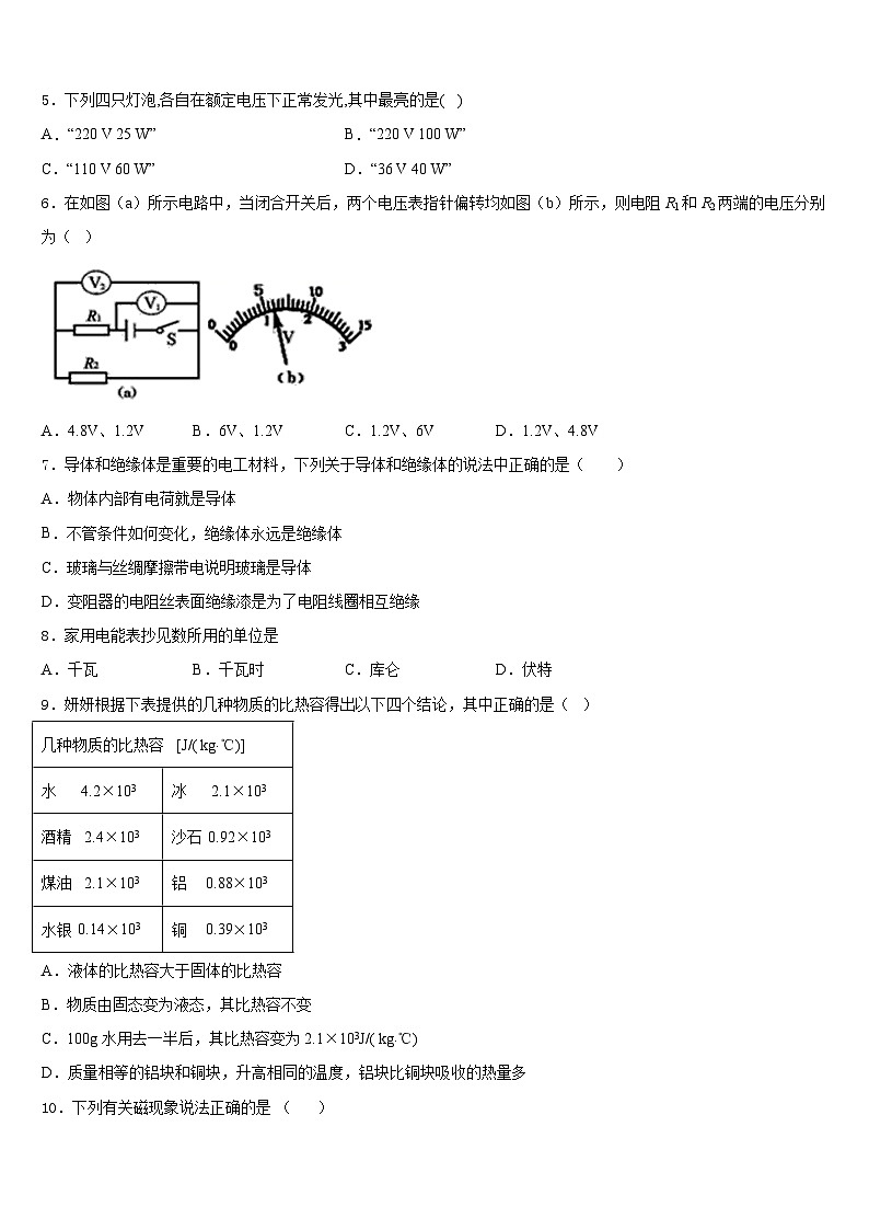 2023-2024学年福建省福州市时代中学九上物理期末调研试题含答案第2页