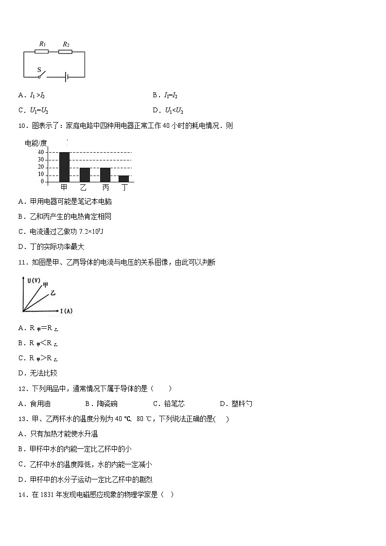 2023-2024学年辽宁省盘锦市大洼县物理九上期末考试模拟试题含答案第3页