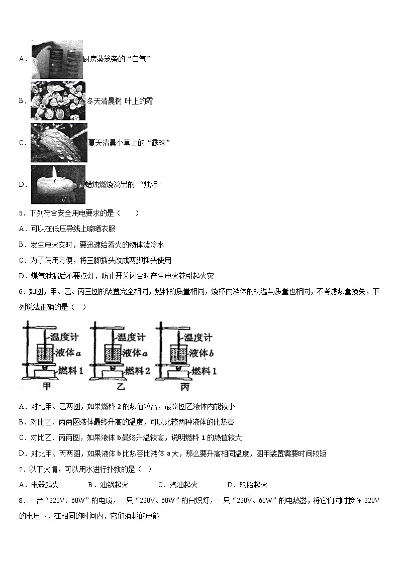 天津市南開區(qū)2023-2024學(xué)年九上物理期末達(dá)標(biāo)測試試題含答案第2頁