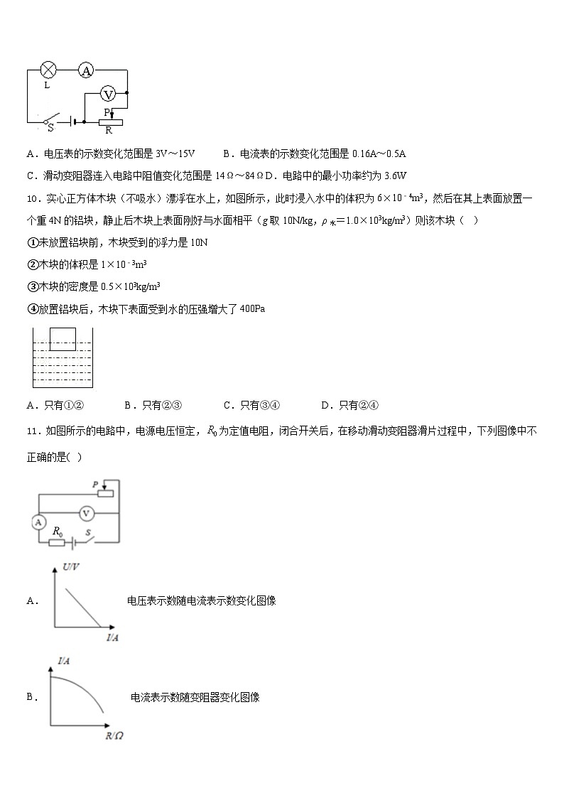 宜昌市重点中学2023-2024学年九年级物理第一学期期末质量跟踪监视模拟试题含答案第3页