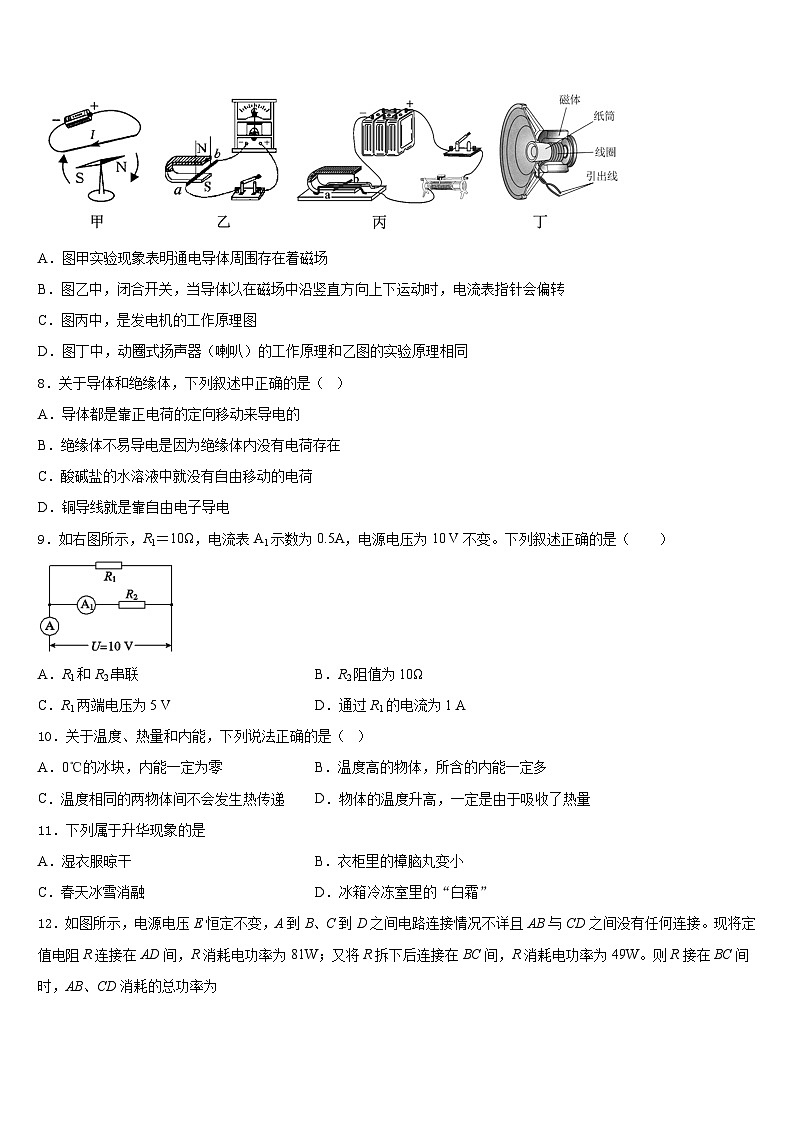 山东省青岛市西海岸新区四中学2023-2024学年物理九上期末质量检测试题含答案第3页