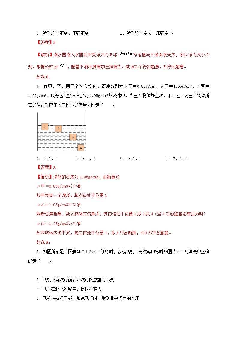 【讲义】人教版 初中物理 八年级下册 第10章  浮力（章末检测）02