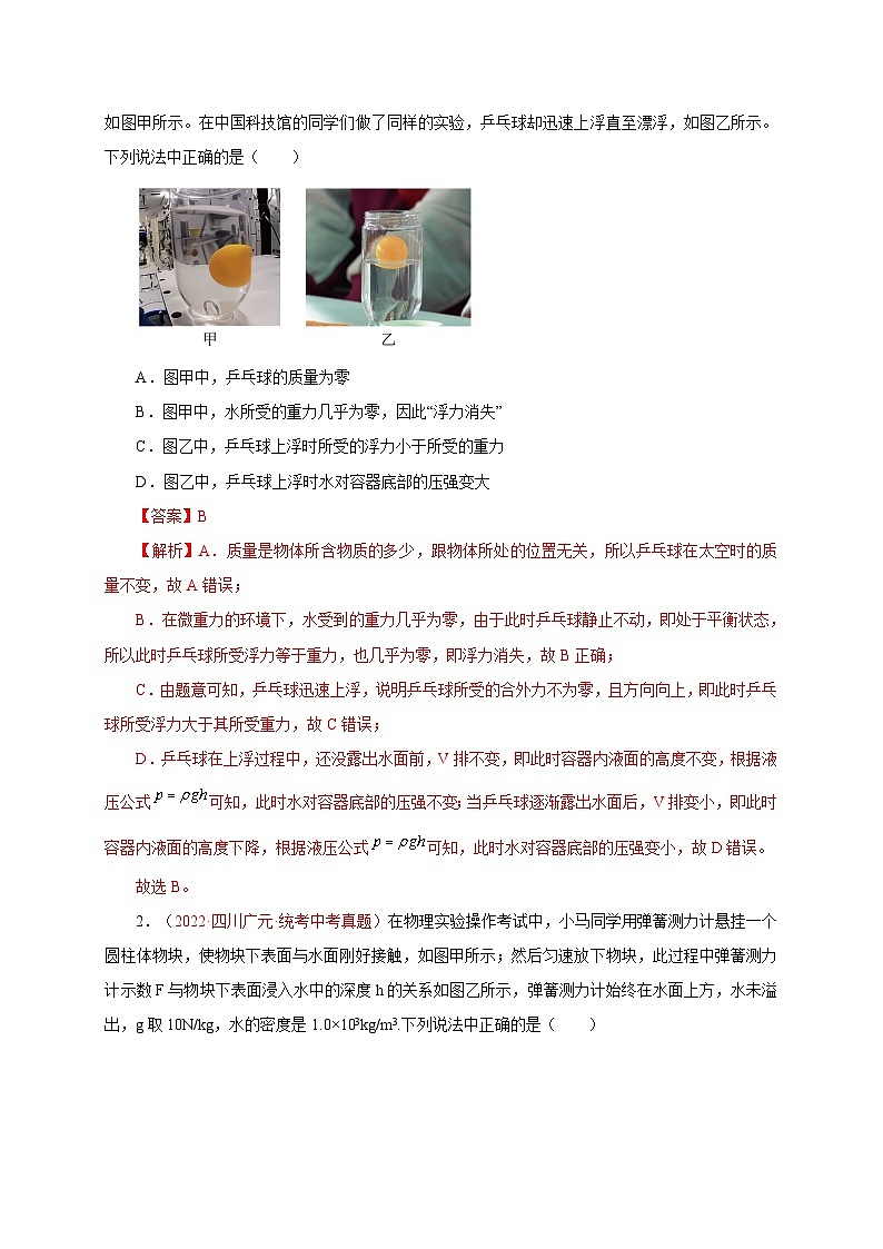 专题15 浮力综合问题 备战中考物理重难点题型专题突破(解析版)第2页