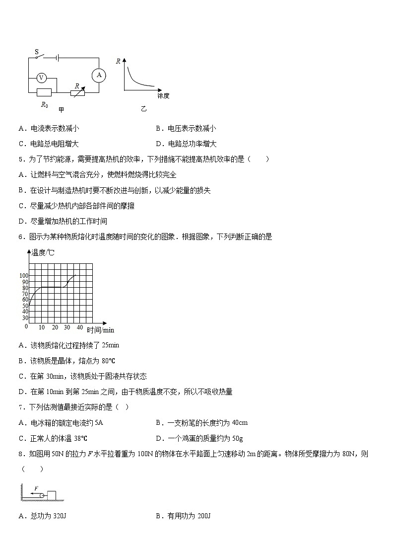 江苏省宿迁市沭阳怀文中学2023-2024学年物理九上期末复习检测模拟试题含答案第2页