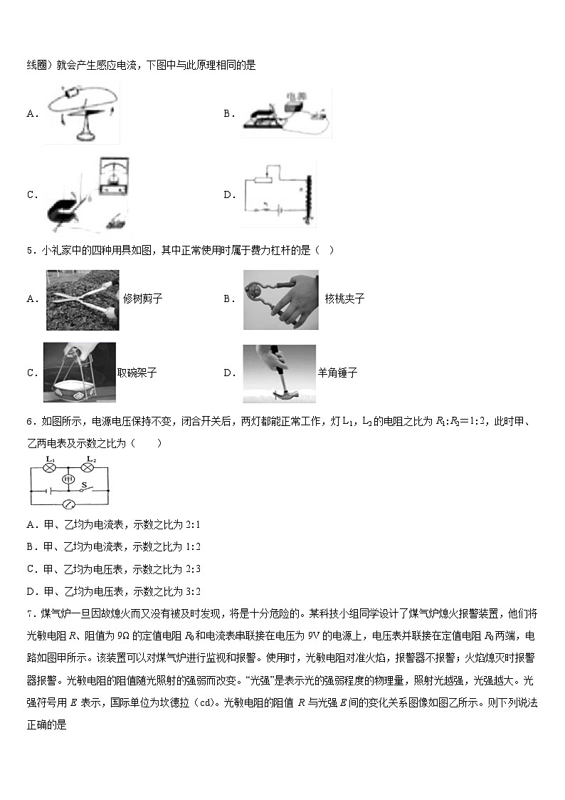 江西省南康区2023-2024学年九年级物理第一学期期末综合测试模拟试题含答案第2页