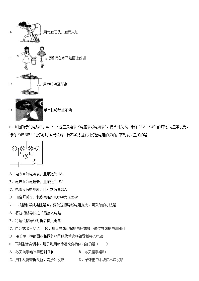 浙江省绍兴市诸暨市2023-2024学年九年级物理第一学期期末达标测试试题含答案第2页