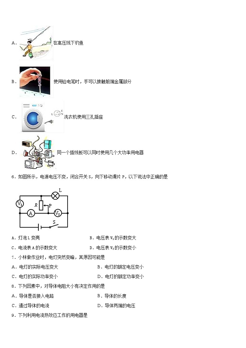 福建省泉山市臺商投資區(qū)2023-2024學(xué)年物理九上期末考試試題含答案第2頁