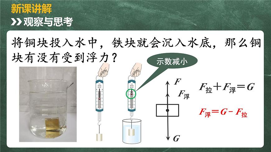北師大版物理八年級下冊 8.5、學生實驗：探究—影響浮力大小的因素 教學課件第3頁