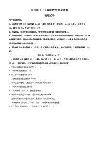 四川省洪雅縣2022-2023學(xué)年八年級(jí)上學(xué)期期末物理試題（原卷+解析）