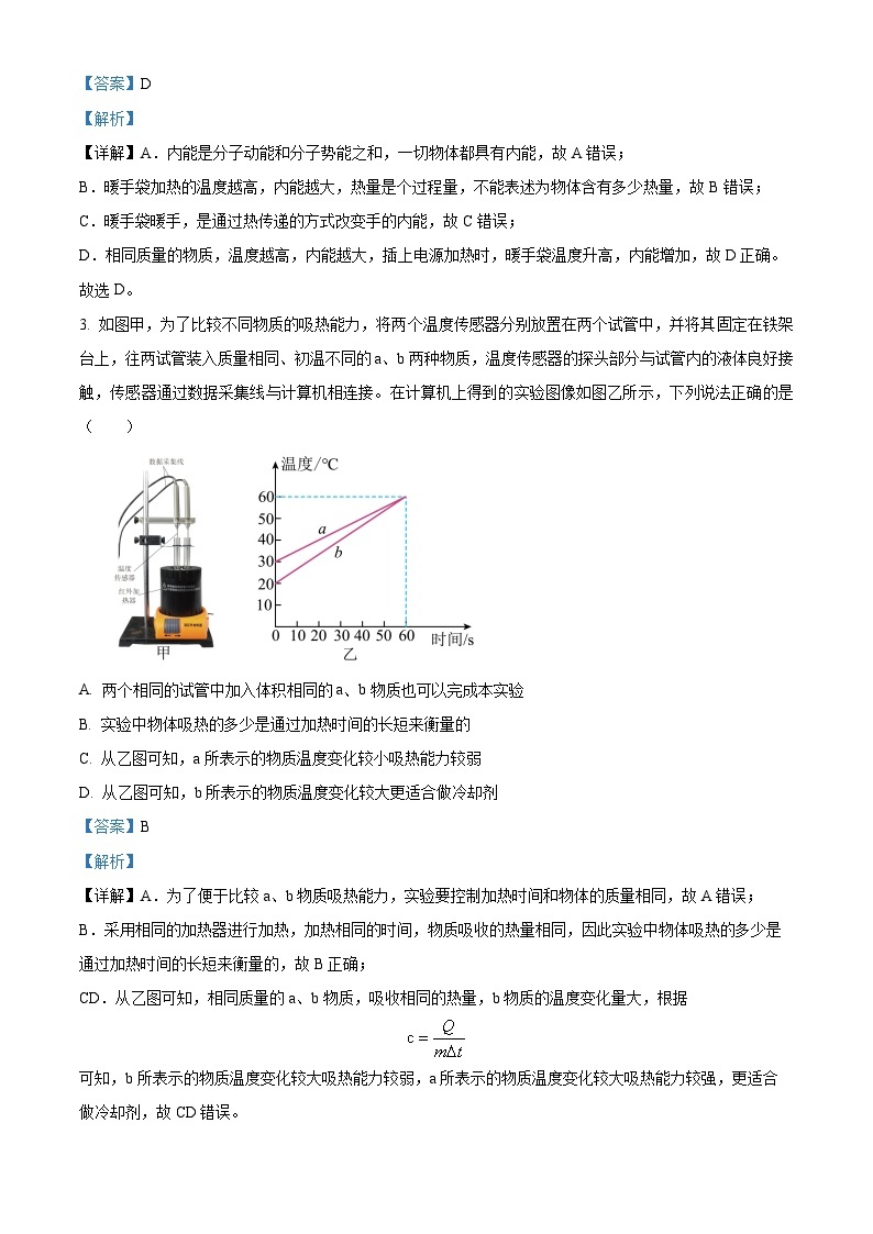 2022-2023学年湖南省长沙市长郡教育集团九年级下学期开学考试物理试题02