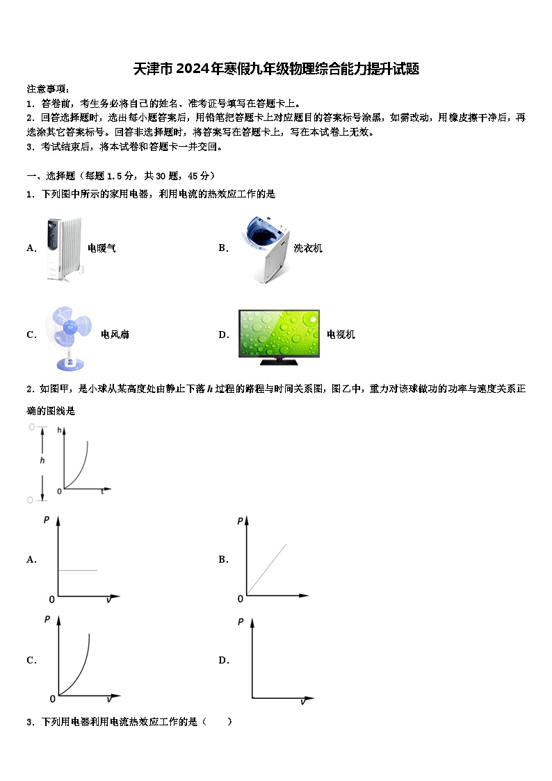 天津市2024年寒假九年级物理综合能力提升试题