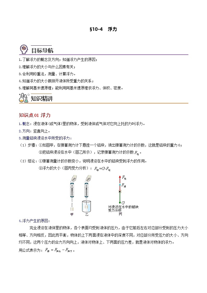 10.4 浮力(原卷版)第1页