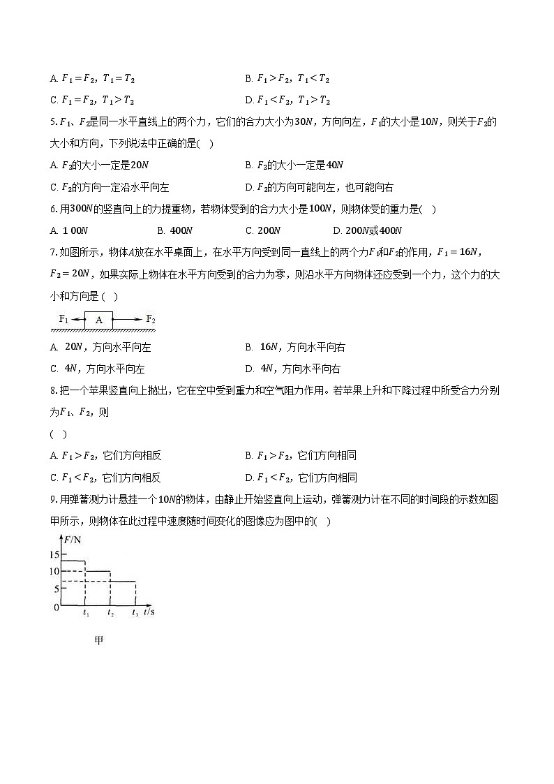 7.2力的合成 沪科版初中物理八年级全一册同步练习(含详细答案解析)第2页