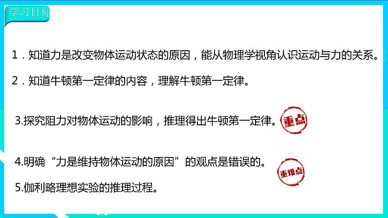 8.1 牛顿第一定律 第1课时 牛顿第一定律 课件-2023-2024学年人教版八年级物理下册03