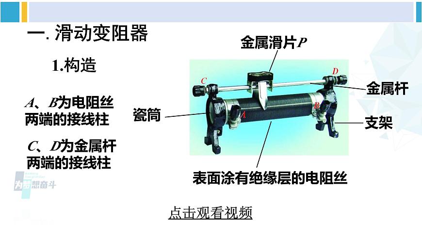教科版九年級(jí)物理全冊(cè) 第四章 探究電流第二課時(shí) 滑動(dòng)變阻器（課件）第7頁