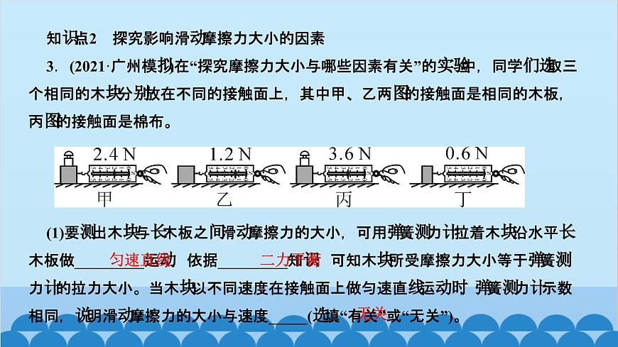 人教版物理八年級下冊 第八章　運(yùn)動和力 第三節(jié)　摩擦力 課件第4頁