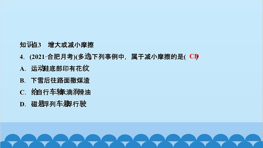 人教版物理八年級下冊 第八章　運(yùn)動和力 第三節(jié)　摩擦力 課件第6頁