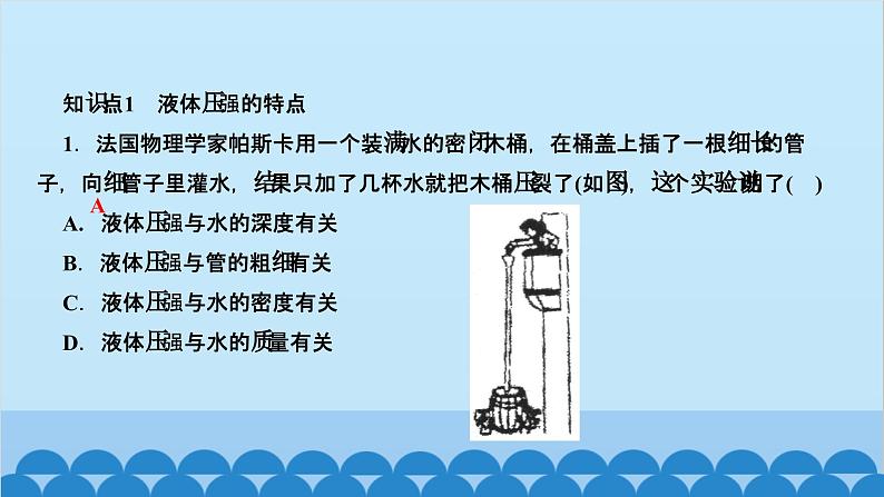 人教版物理八年级下册 第九章 压强 第二节 液体的压强 第一课时 液体压强的特点 课件第2页