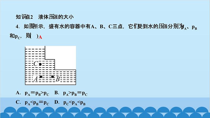 人教版物理八年级下册 第九章 压强 第二节 液体的压强 第一课时 液体压强的特点 课件第5页