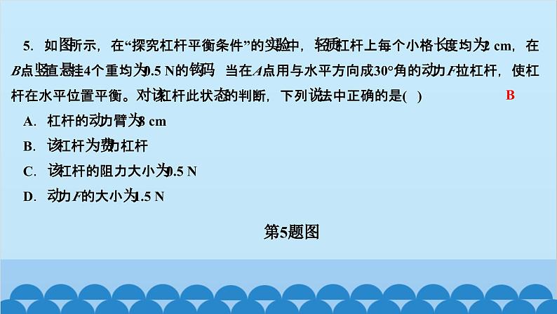 人教版物理八年级下册 第十二章 简单机械 阶段检测(第1~2节) 课件05