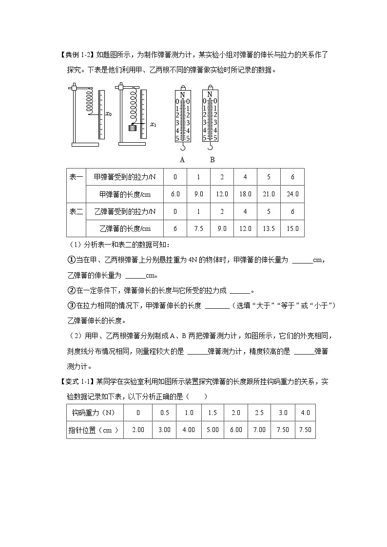 专题03 弹力与重力相关实验训练-2023-2024学年八年级下册物理阶段性专题复习及模拟测试(苏科版)02