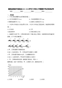湖南省衡阳市衡南县2023-2024学年八年级上学期期中考试物理试卷(含答案)