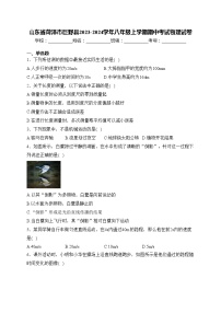 山东省菏泽市巨野县2023-2024学年八年级上学期期中考试物理试卷(含答案)