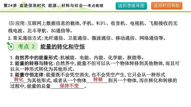 2024年中考物理复习课件---第24讲 走进信息时代 能源、材料与社会第8页