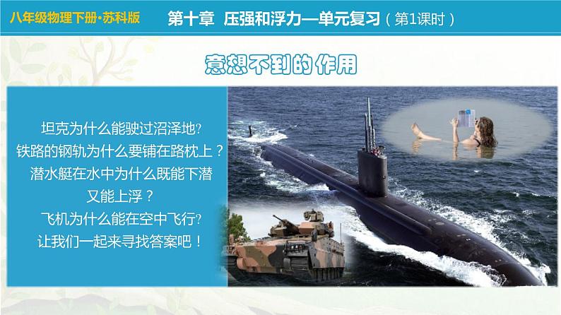 苏科版八年级物理下册第十章《压强和浮力》单元复习PPT课件02