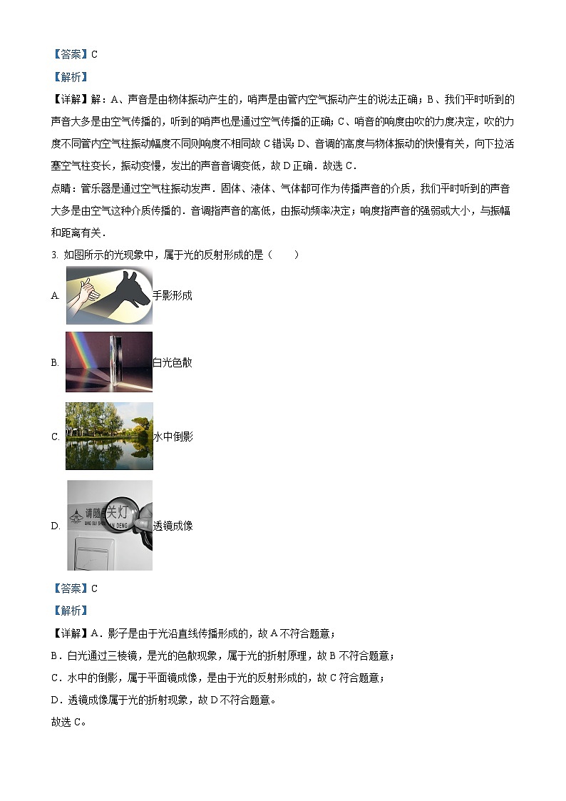 黑龙江省虎林市实验中校2023-2024学年九年级下学期开学模拟考试物理试题(原卷版+解析版)02