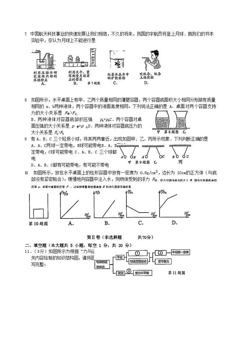 2022-2023学年江苏省南通市启东市八年级下学期期末物理试题及答案02