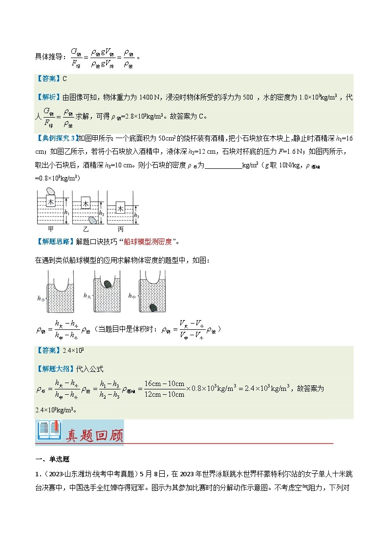 第10.1讲  浮力和阿基米德原理--2024年中考物理一轮复习讲义03