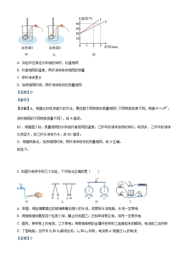精品解析:湖南省長沙市雅禮實驗學校2023-2024學年九年級下學期入學考試物理試題(解析版)第3頁