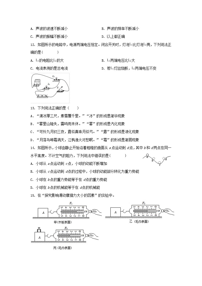 2024年安徽省芜湖市中考物理学业水平考试模拟试题03