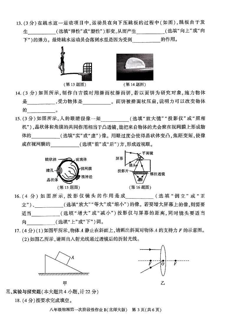 陕西省咸阳市秦都中学2023-2024学年八年级下学期3月月考物理试题第3页